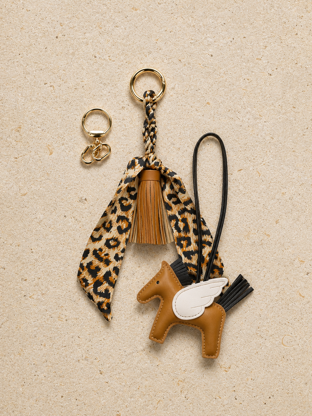 Leopard Equestrian Bag Charm Set