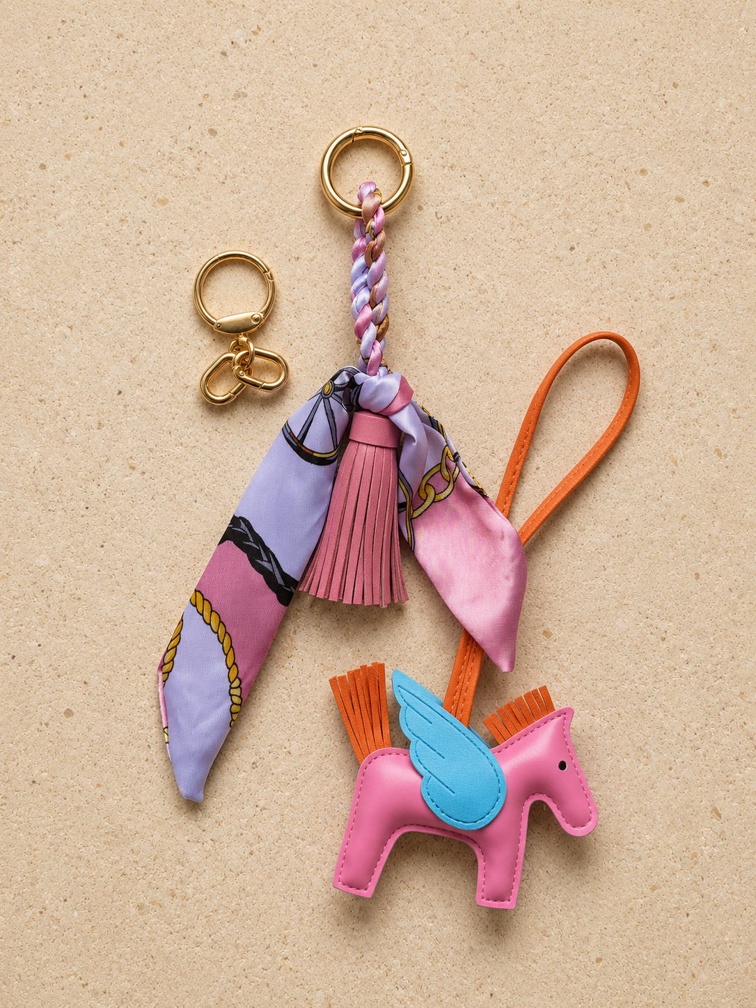 Pink Equestrian Bag Charm Set