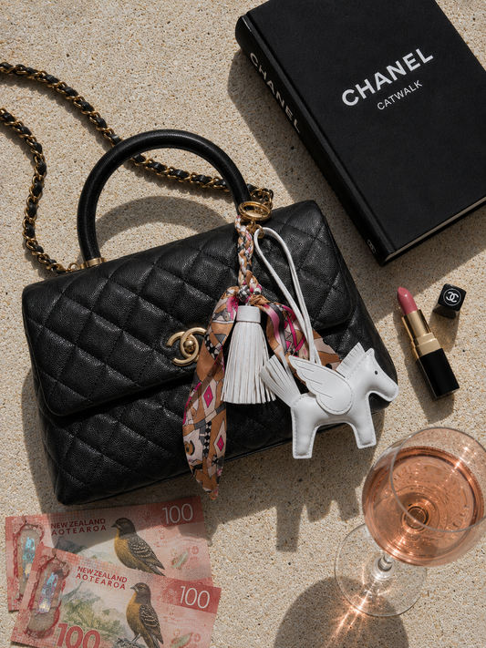 White Equestrian Bag Charm Set