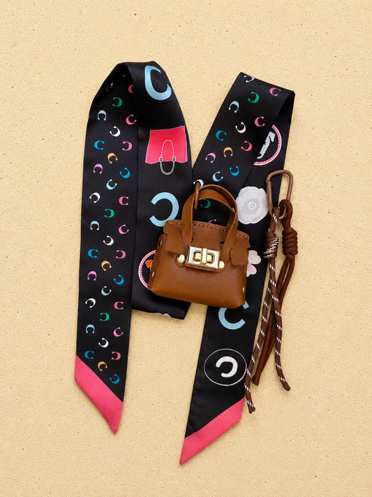 Tan Elegance Bag Charm Set