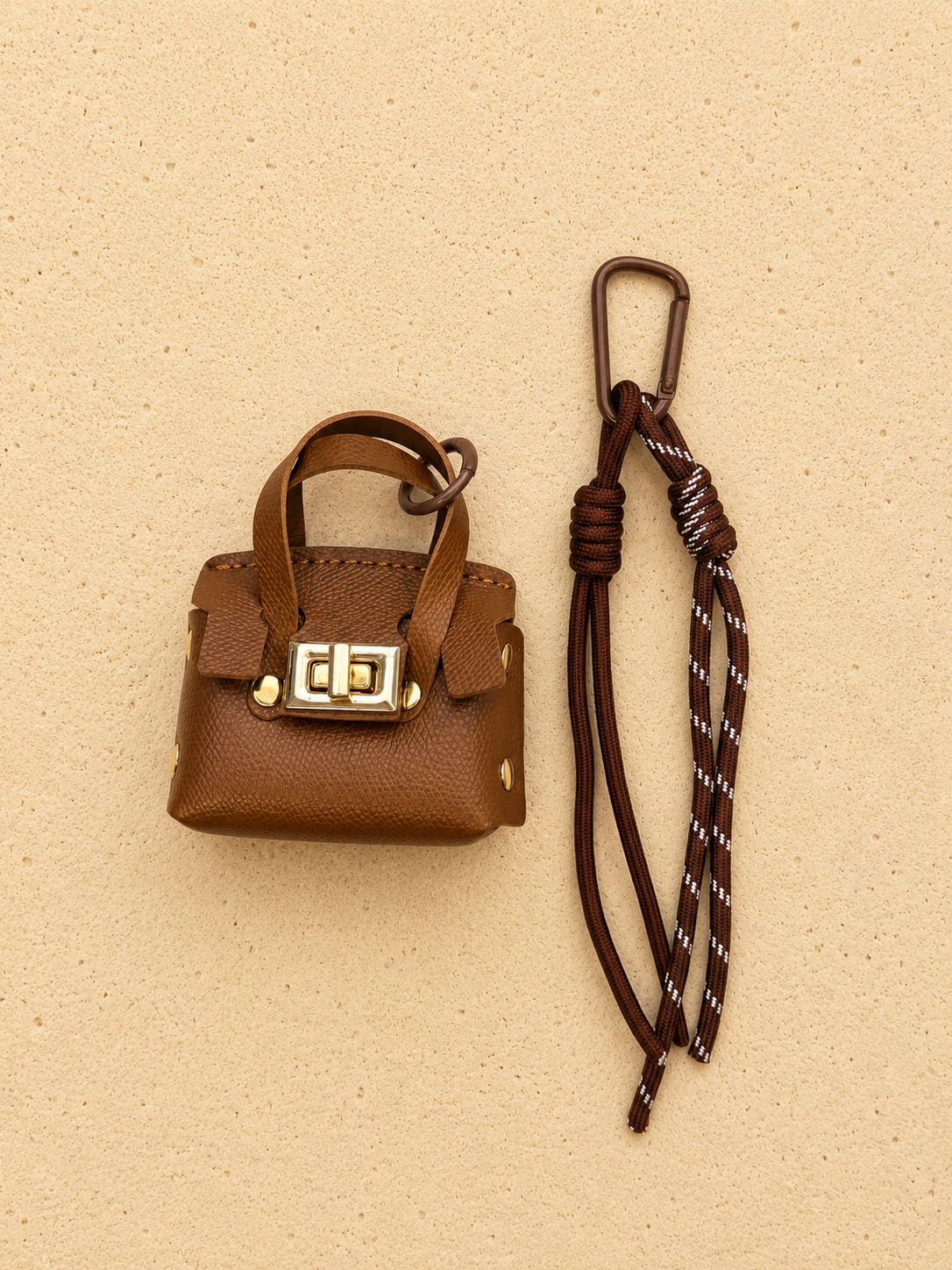 Tan Elegance Bag Charm Set