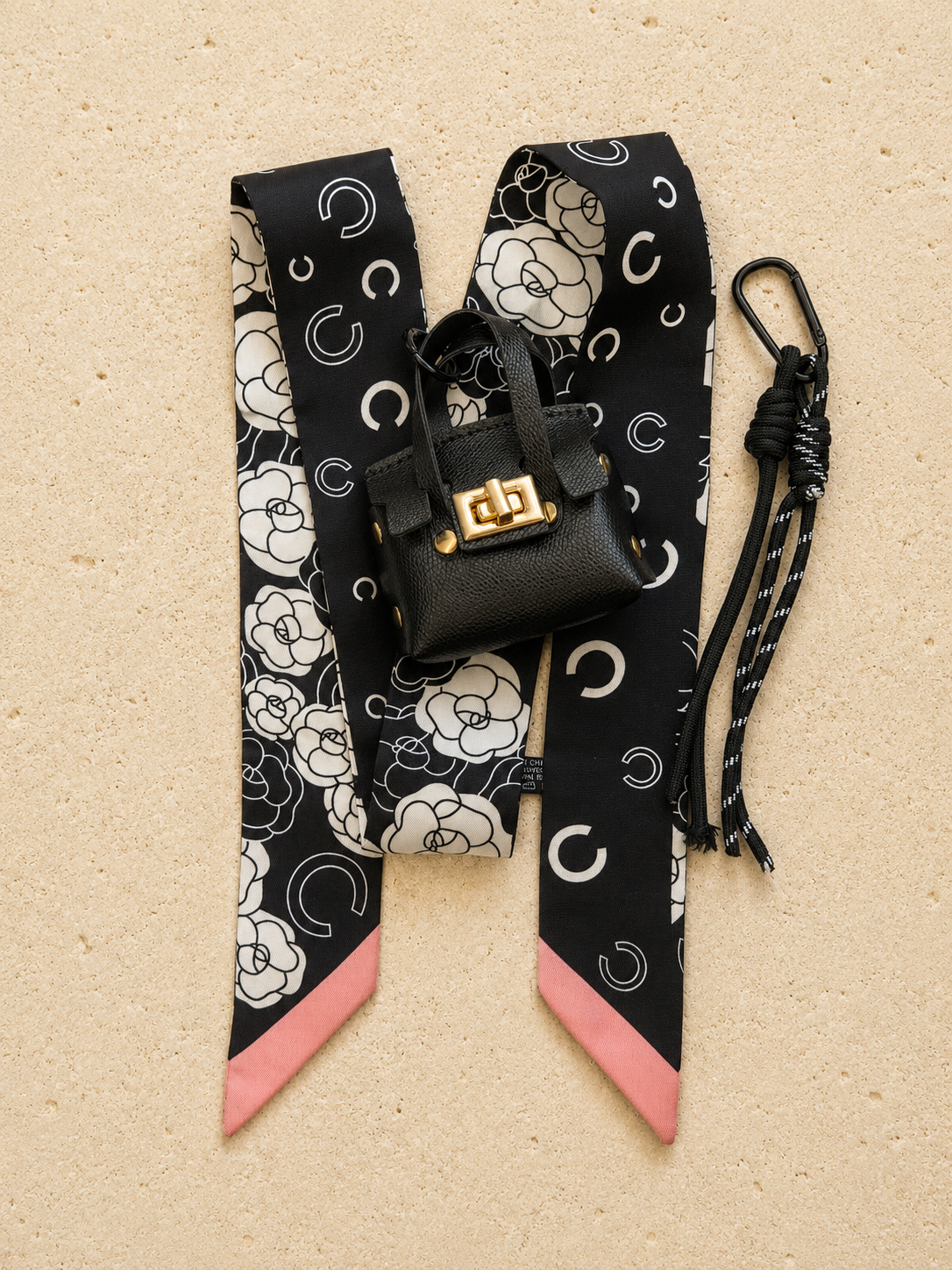 Black Bloom Bag Charm Set