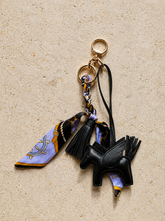 Black Equestrian Bag Charm Set