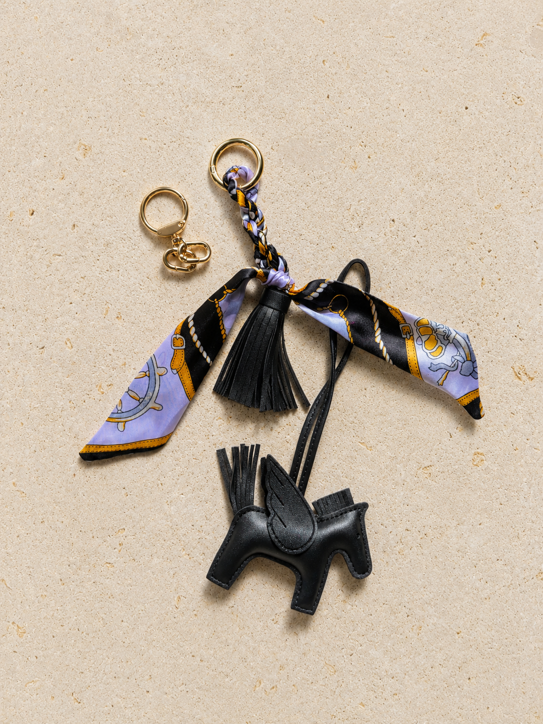 Black Equestrian Bag Charm Set
