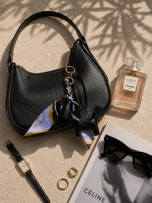 Black Equestrian Bag Charm Set