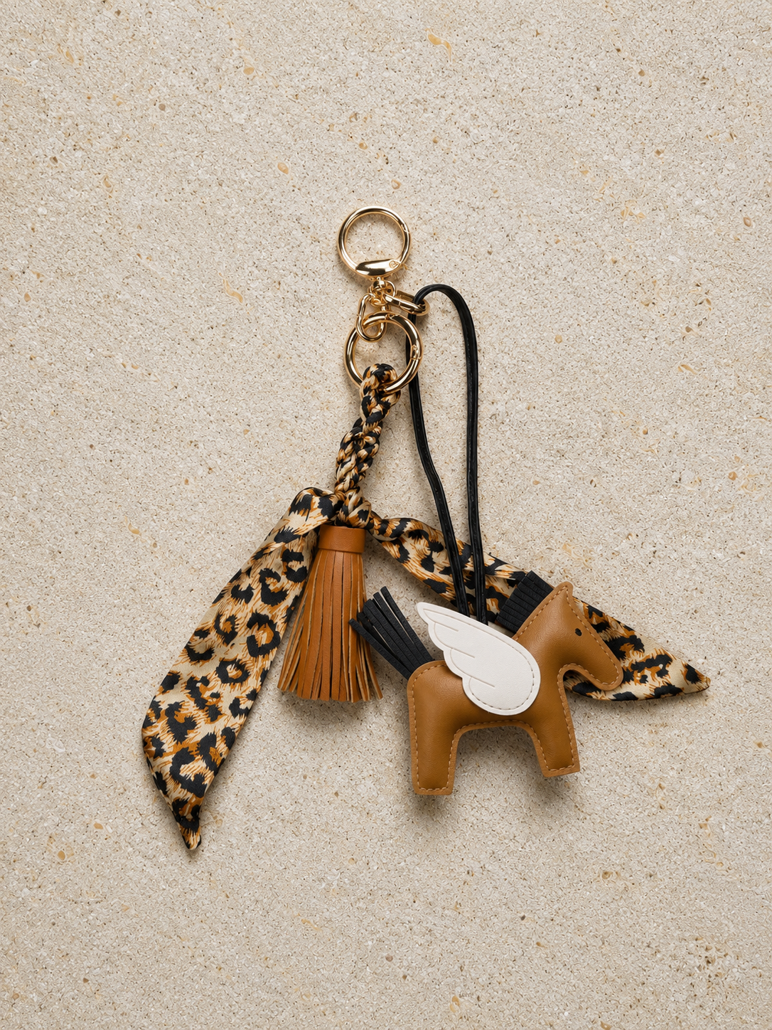 Leopard Equestrian Bag Charm Set