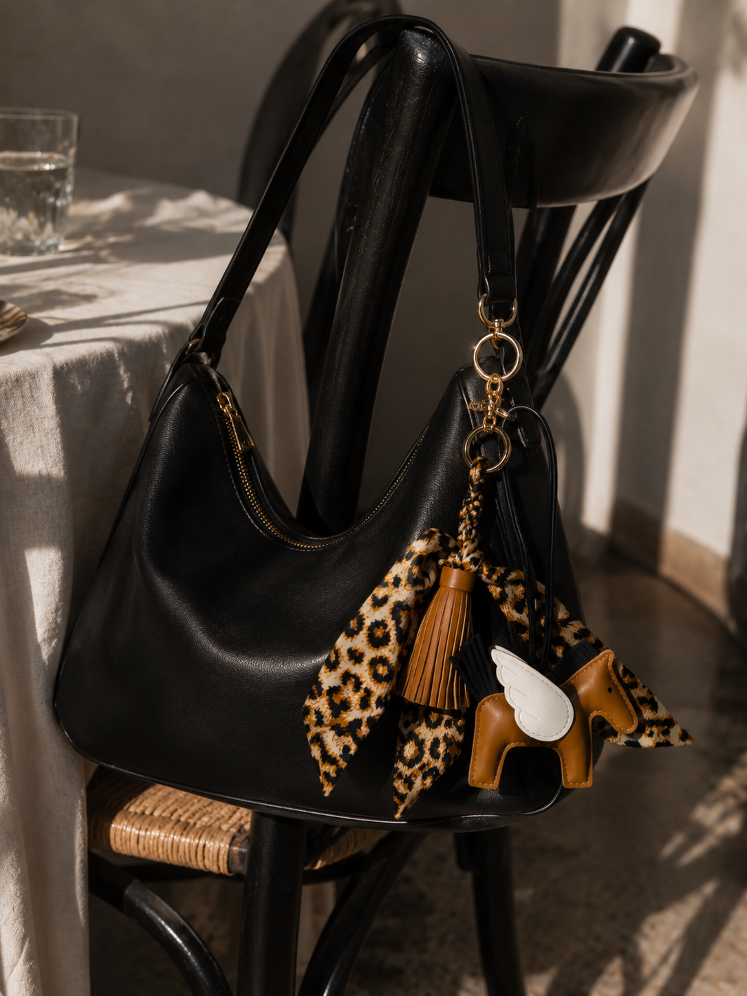 Leopard Equestrian Bag Charm Set