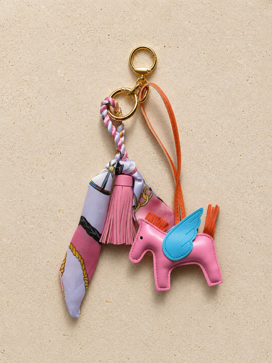 Pink Equestrian Bag Charm Set