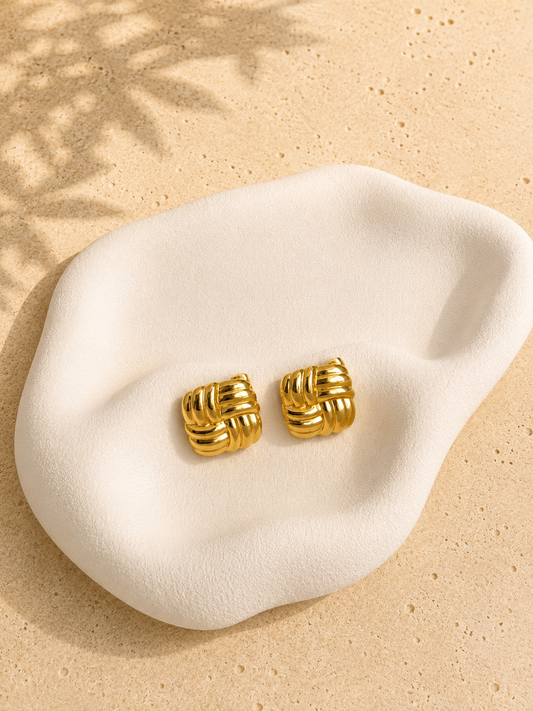 Cameron Woven Square Earrings
