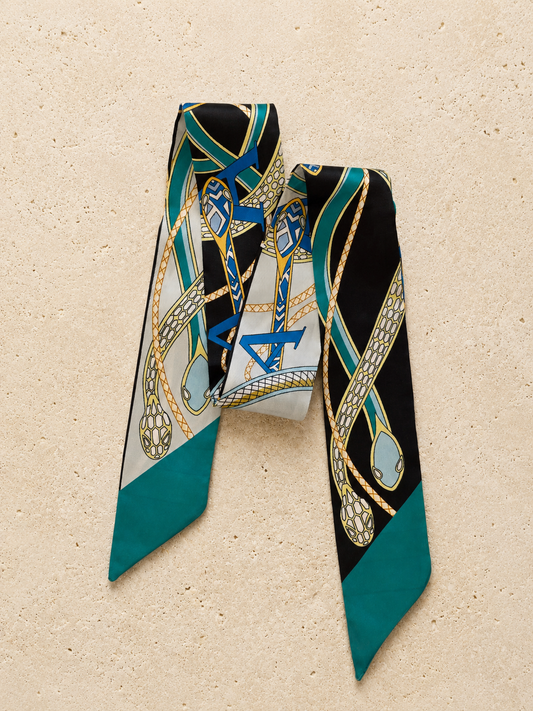 Serpent Black Teal Bag Charm Set