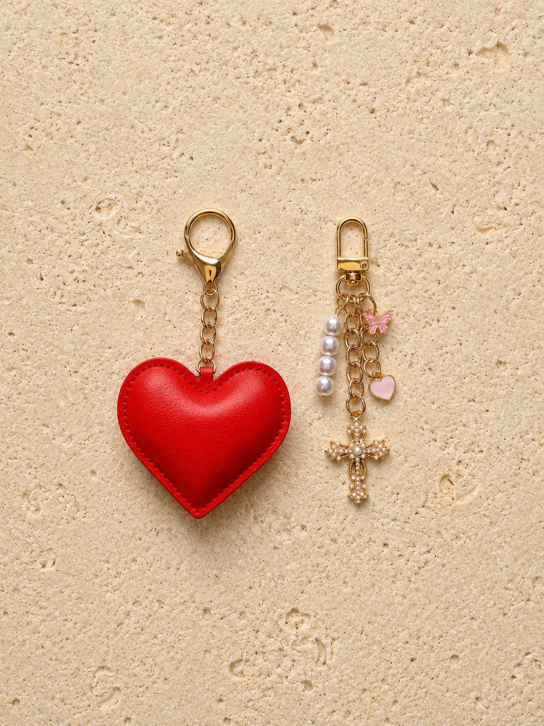 Serpent Red Pink Bag Charm Set