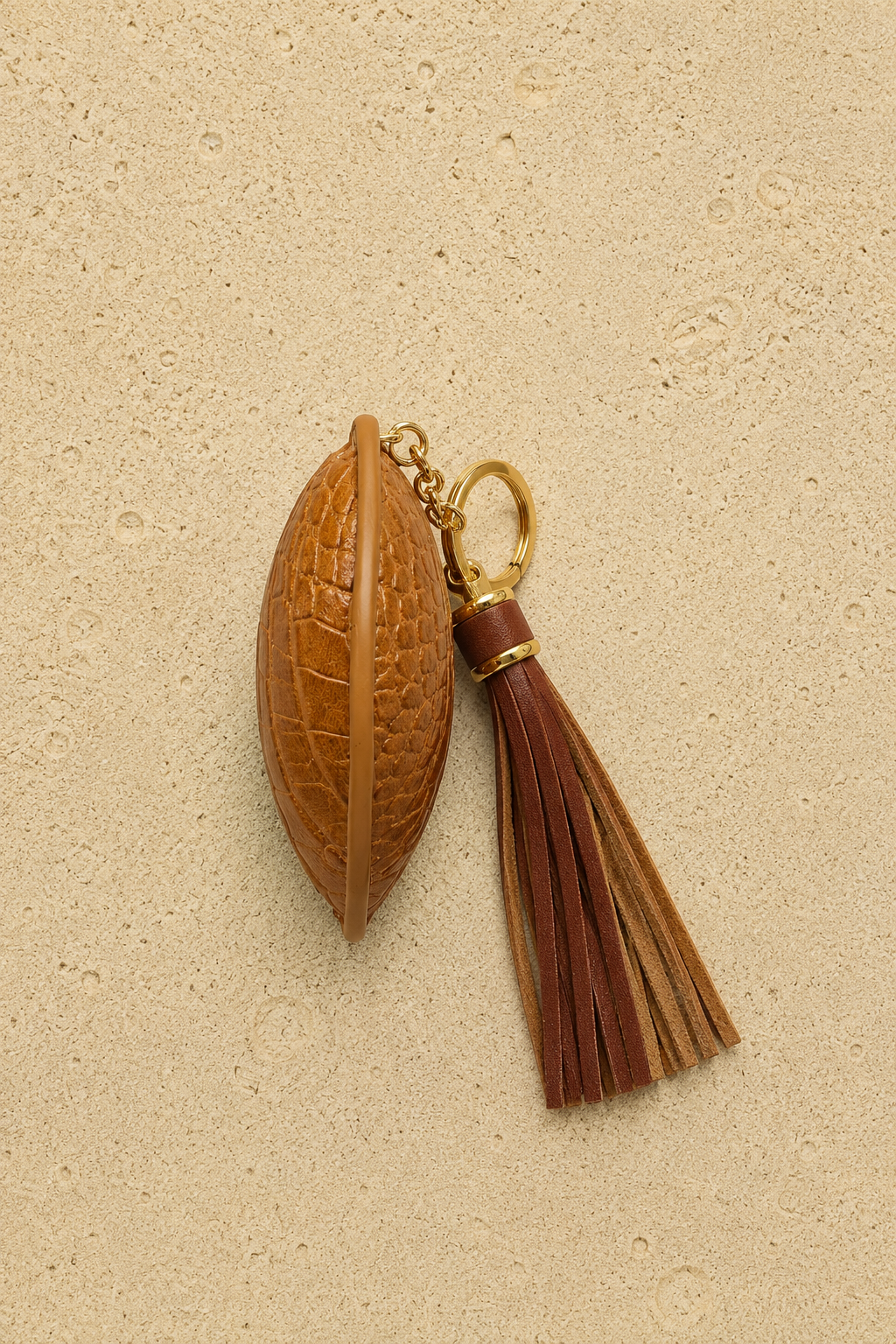 Tan Croc Heart Charm